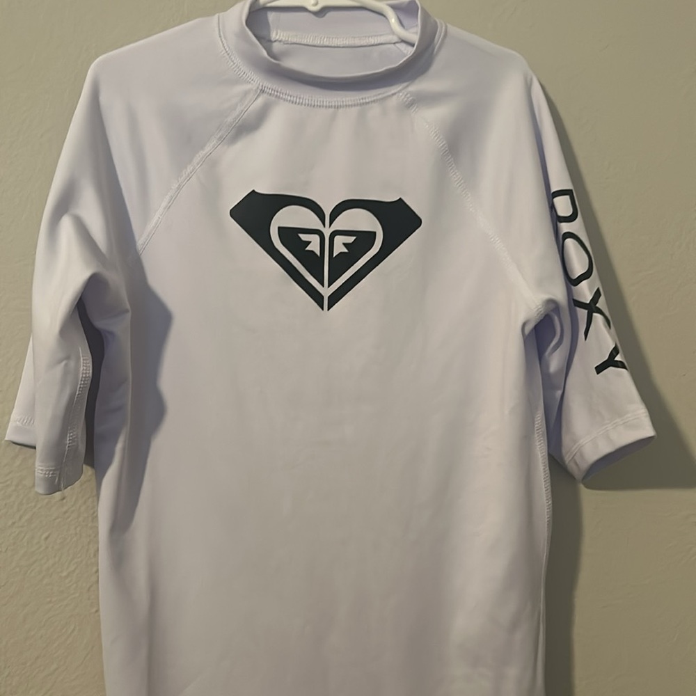 Roxy Kids White and Black Rash Guard